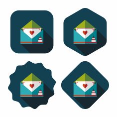 Happy birthday card flat icon with long shadow eps10 N45