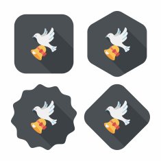 wedding bird flat icon with long shadow eps10 N44