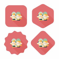 Valentine's day couple flat icon with long shadow eps10 N69