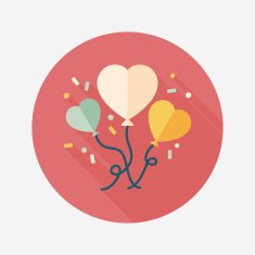 wedding ballons flat icon with long shadow eps10 N16