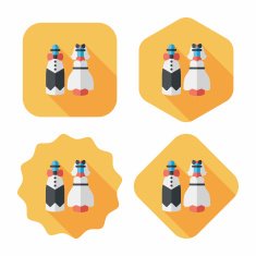 wedding couple flat icon with long shadow eps10 N160
