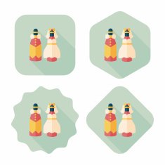 wedding couple flat icon with long shadow eps10 N169