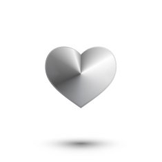 Abstract metal 3d vector heart