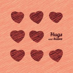 'Hugs and Kisses' Happy Valentine's Day Love Card