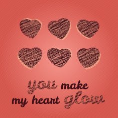 'You make my heart glow' typography Happy Valentine's Day Card
