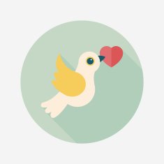 wedding bird flat icon with long shadow eps10 N67