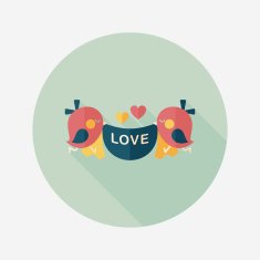 wedding bird flat icon with long shadow eps10 N70