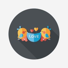 wedding bird flat icon with long shadow eps10 N76