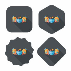 wedding bird flat icon with long shadow eps10 N77