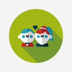wedding couple flat icon with long shadow eps10 N179