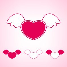Heart with wings vector illustration