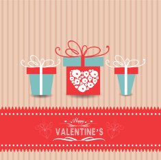valentines day card with gifts