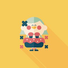wedding flower girl flat icon with long shadow eps10 N36