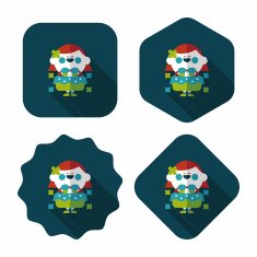 wedding flower girl flat icon with long shadow eps10 N47