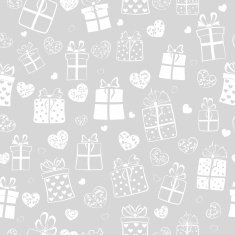 Seamless pattern of hearts and gift boxes N7