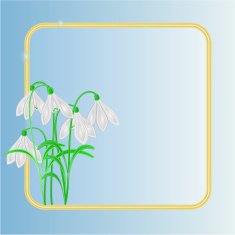 Snowdrops spring flower frame place for text vector