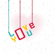 Colorful text for Happy Valentine's Day celebrations