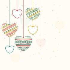 Hanging hearts for Valentine's Day celebration