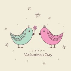 Happy Valentine's Day celebrations with love birds