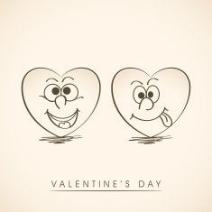 Valentine's Day celebration with funny hearts