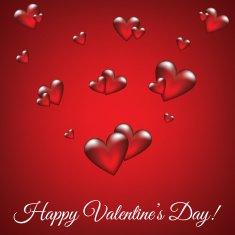 Red background with glass hearts N2