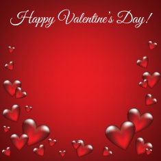 Red background with glass hearts N3