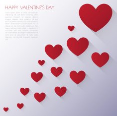 Heart Paper Sticker With Shadow Valentine's day vector illustrat N4