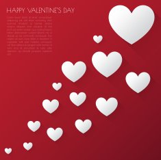 Heart Paper Sticker With Shadow Valentine's day vector illustrat N5