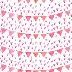 Festive flags and heart Seamless pattern N5
