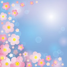 Spring gentle background with pink flowers N2