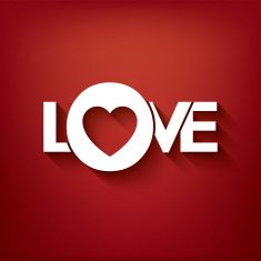 Valentine's day creative typography card with word love and N2