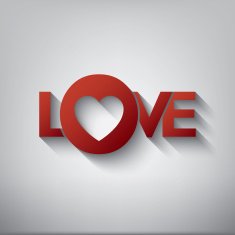 Valentine's day creative typography card with word love and N3