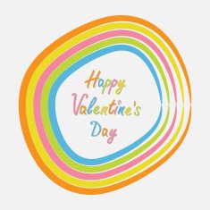 Rainbow abstract round curve frame Flat design Valentines day