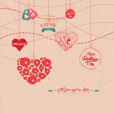 Sparkling valentines day ornaments