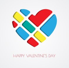 Heart Paper Sticker With Shadow Valentine's day vector illustrat N10
