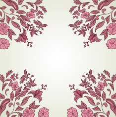 Hand drawn decorative vector background with flowers N2