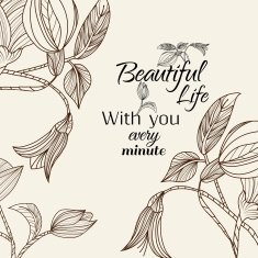 Abstract background with flowers in vintage style N4