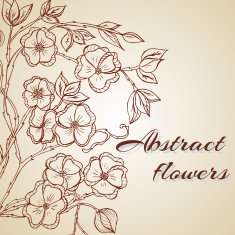 Abstract background with flowers in vintage style N6