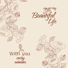 Abstract background with flowers in vintage style N8