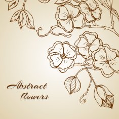 Abstract background with flowers in vintage style N9