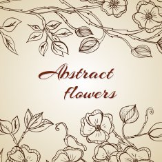 Abstract background with flowers in vintage style N11