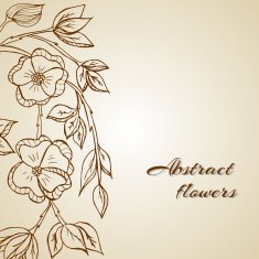 Abstract background with flowers in vintage style N14