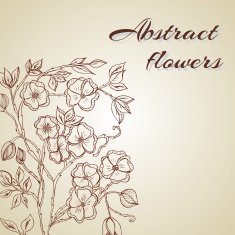 Abstract background with flowers in vintage style N15