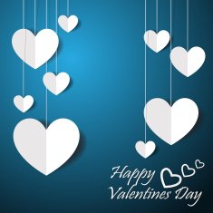 Heart Paper Sticker With Shadow Valentine's day vector illustrat N12