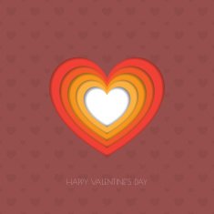 Heart Paper Sticker With Shadow Valentine's day vector illustrat N15