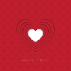 Heart Paper Sticker With Shadow Valentine's day vector illustrat N16