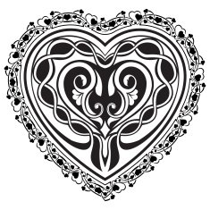 Valentine`s Day tatto heart N2