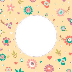 Vector floral frame in pastel color N3