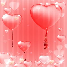 03 Striped Pink heart background