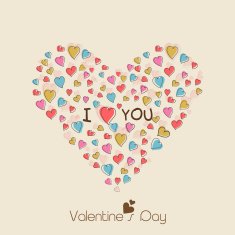 Valentine's Day celebration with hearts shape